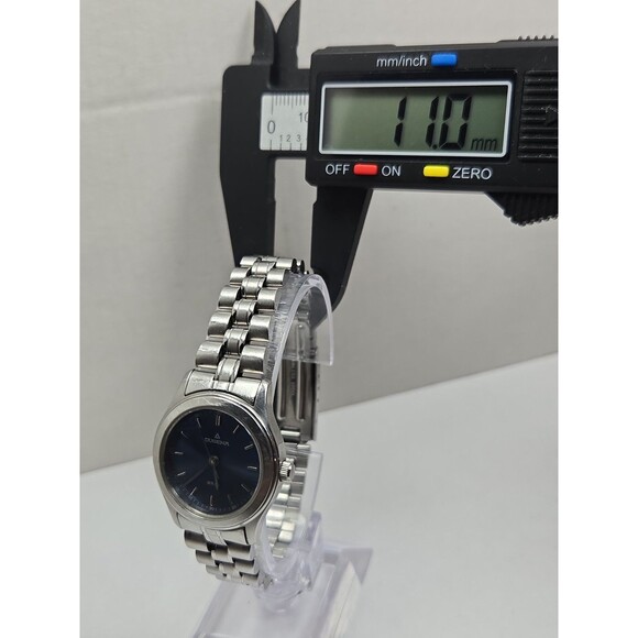 Womens Dugena WR 50 1907 Blue Sunburst Dial Silver Tone Quartz Watch New Battery main image 9